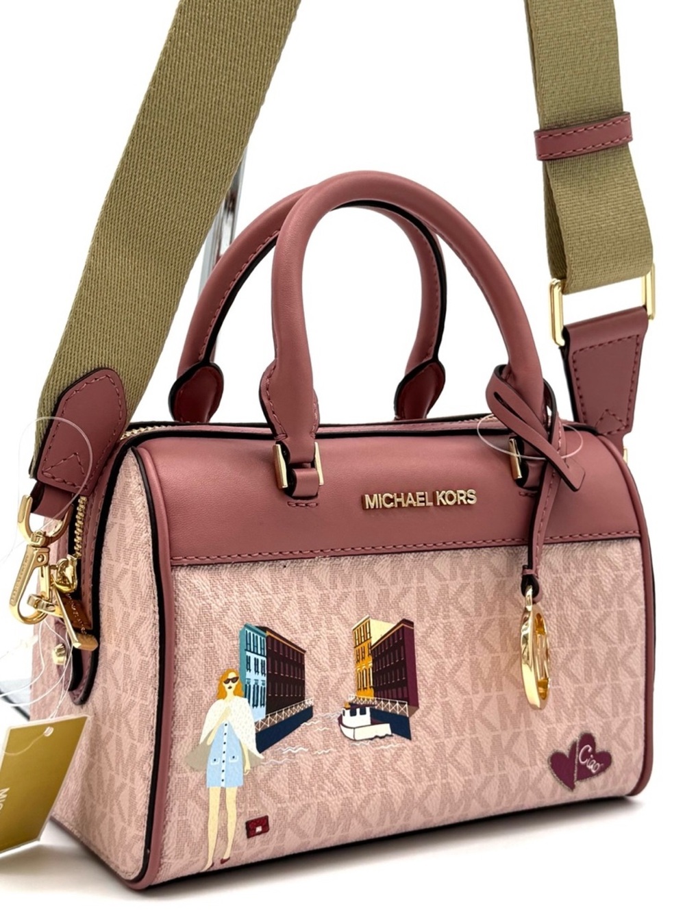 Michael Kors XS Jet Set Travel Girl Duffle Crossbody Bag Powder Blush
